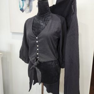 [MIA JOY] -NEW WITH TAGS- SIZE MED- SUMMER black cropped top & pant SET joyfolie